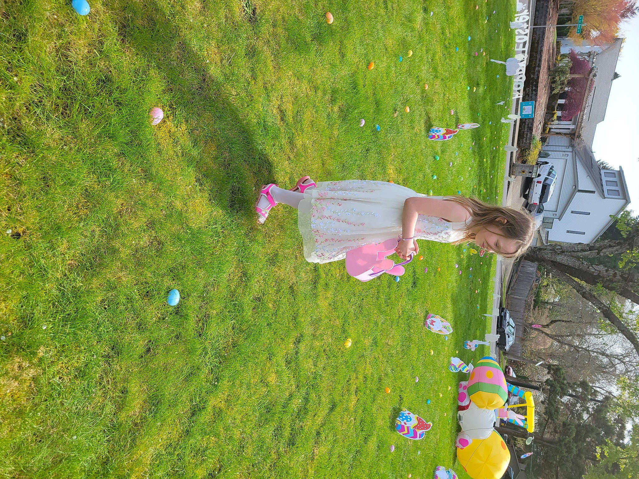 Christine is registered to the contest to win money with this photo: biome, botany, fun, grass, grass_family, grassland, groundcover, joy, lawn, leaf, leisure, meadow, natural_environment, people_in_nature, person, plant, recreation, shrub, sky, toddler