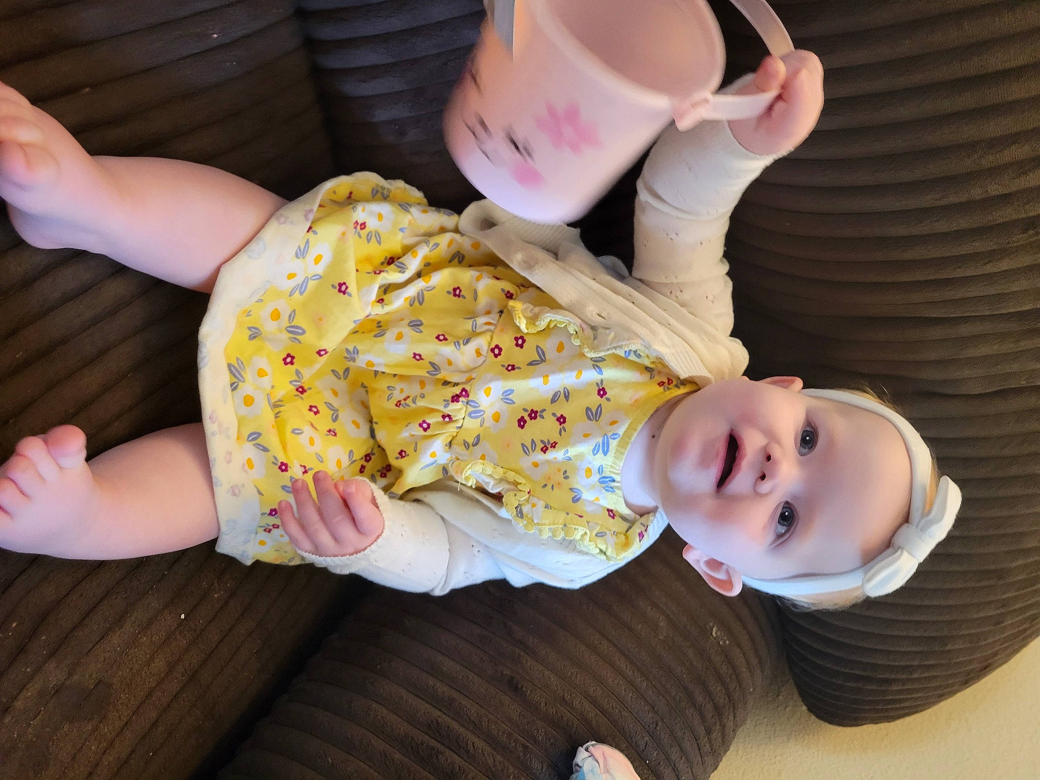 Hazel joined the competition — help win amazing prizes! baby_toddler_clothing, beauty, child, comfort, cup, drinkware, finger, glasses, hand, happy, human_body, leg, person, pink, product, skin, sleeve, tableware, thigh, toddler