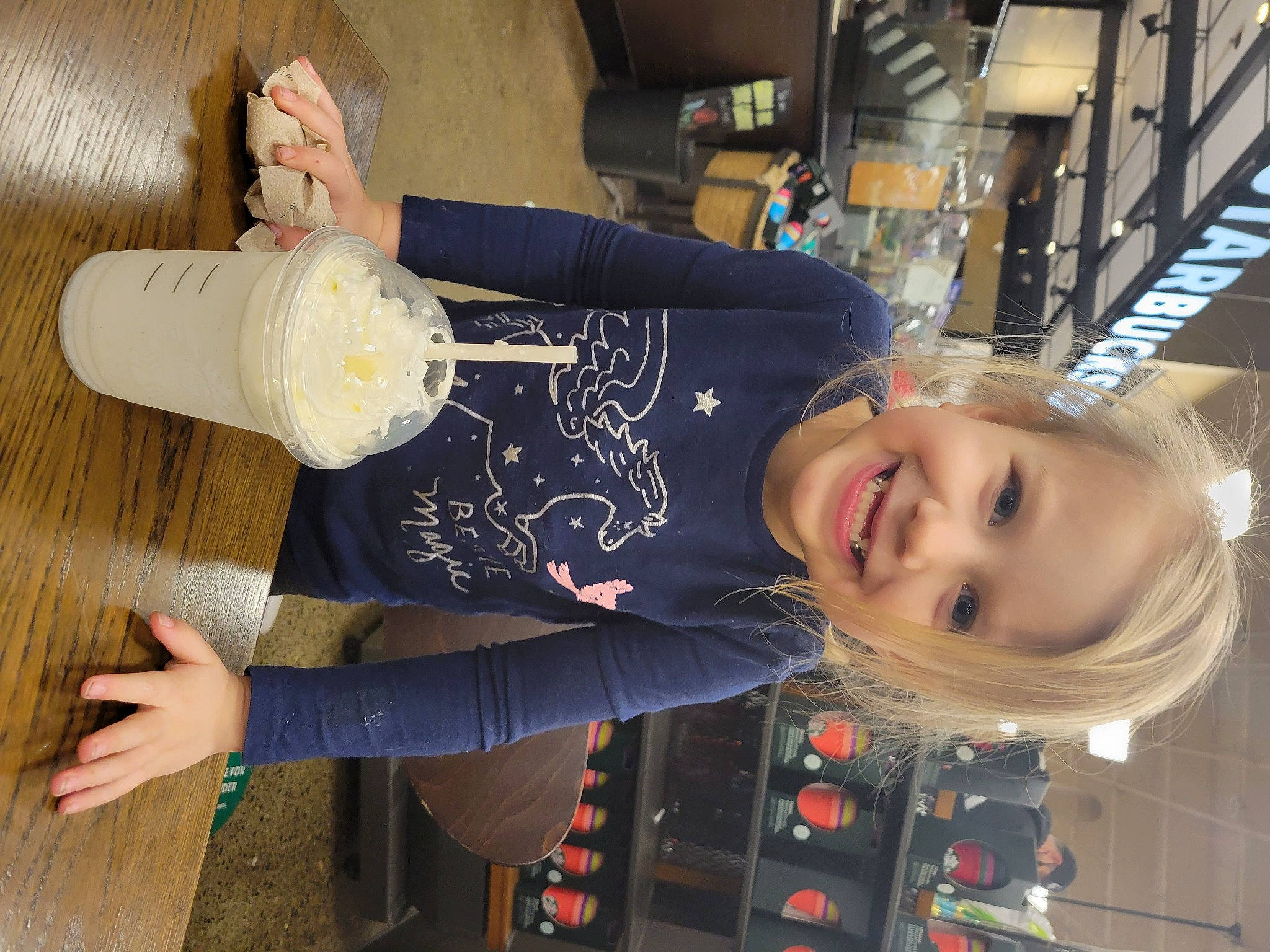 Scarlett joined the competition — help win amazing prizes! blurred, child, drink, electric_blue, engineering, food, fun, happy, human_leg, joy, nail, person, smile, travel, wood, wrist