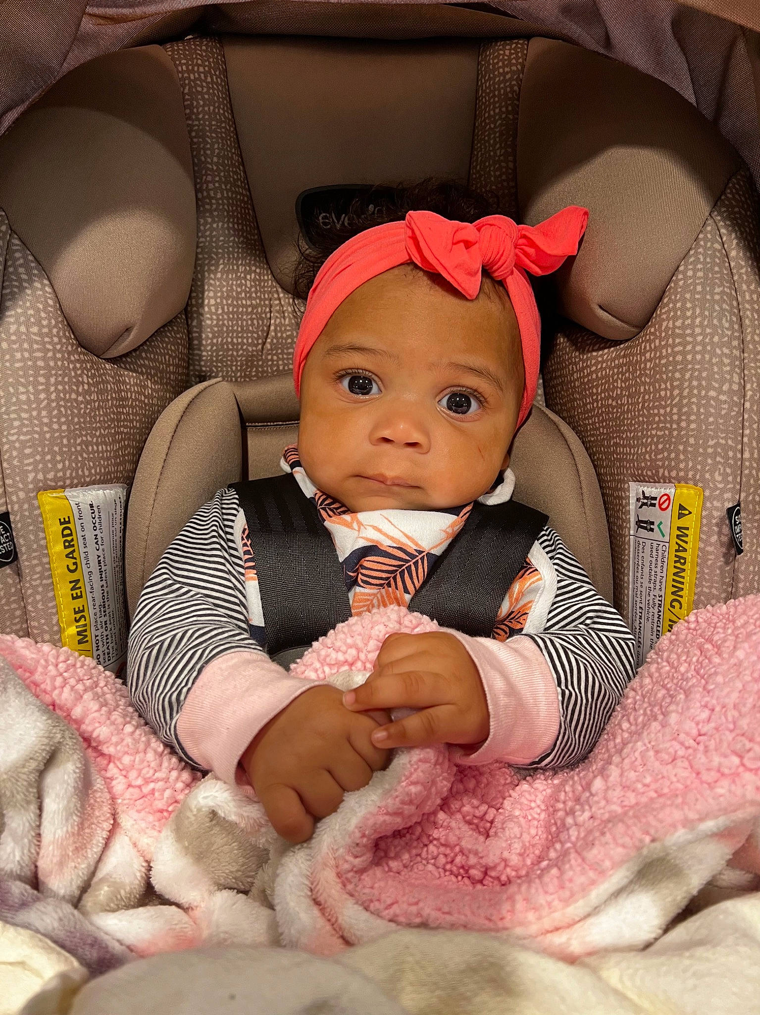 Valkyrie joined the competition — help win amazing prizes! baby, baby_carriage, baby_in_car_seat, baby_products, baby_sleeping, baby_toddler_clothing, car_seat, cheek, child, comfort, eye, headgear, linens, pattern, person, pink, sitting, skin, sleeve, textile