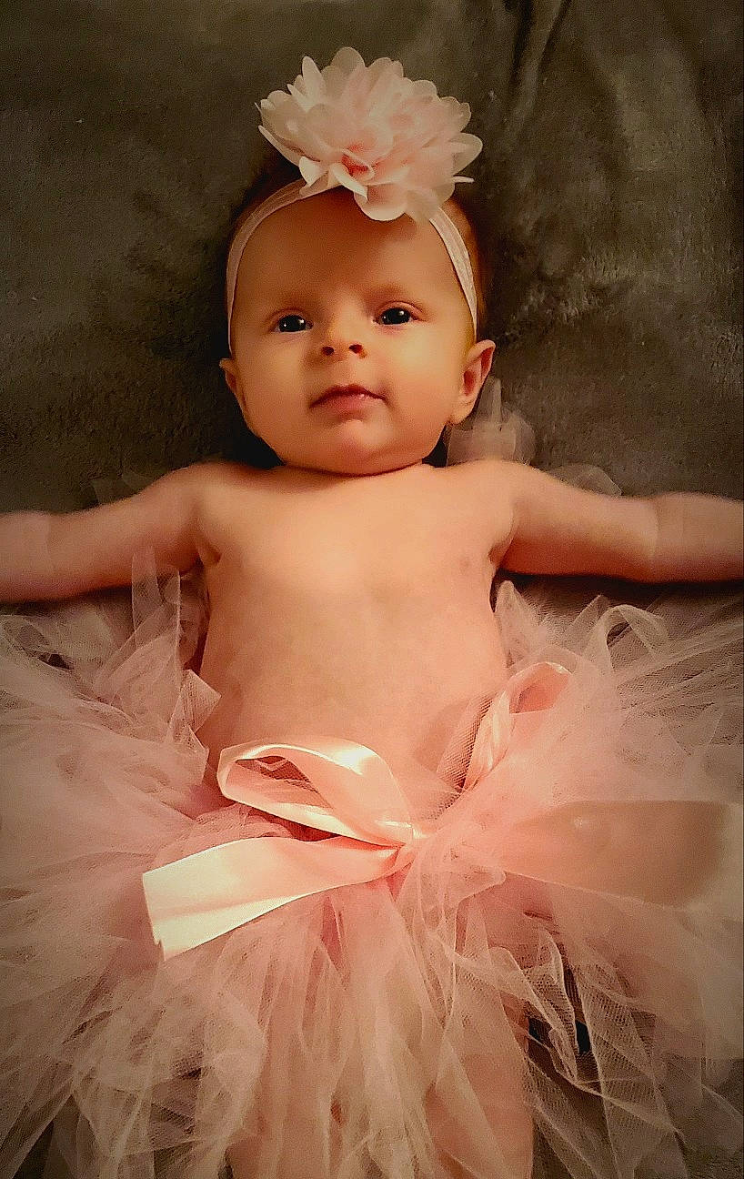 Georgie joined the competition — help win amazing prizes! baby, baby_toddler_clothing, beauty, bridal_accessory, dress, embellishment, face, flash_photography, hairstyle, happy, head, headband, headgear, headpiece, iris, lip, person, pink, skin, toddler