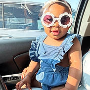 Raine Beaux joined the competition — help win amazing prizes! accessories, baby, belt, clothing, face, glasses, hair, happy, head, pants, person, photography, portrait, selfie, sitting, sleeve, smile, sunglasses, transportation, vehicle