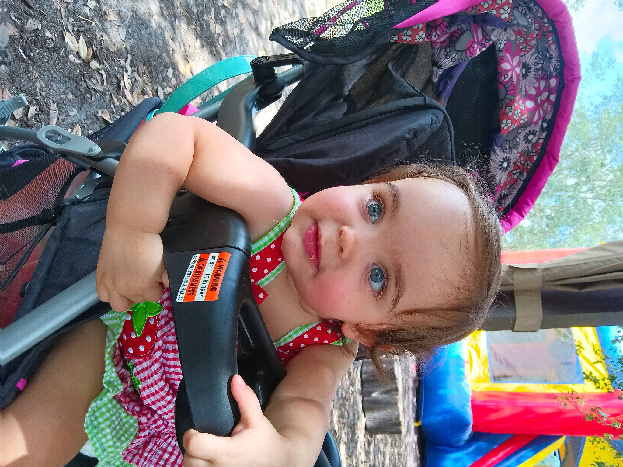 Jade is registered to the contest to win money with this photo: chest, child, cool, event, eyewear, fashion_accessory, fun, grass, happy, hat, jewellery, leisure, person, personal_protective_equipment, pink, recreation, skin, summer, toddler, tree