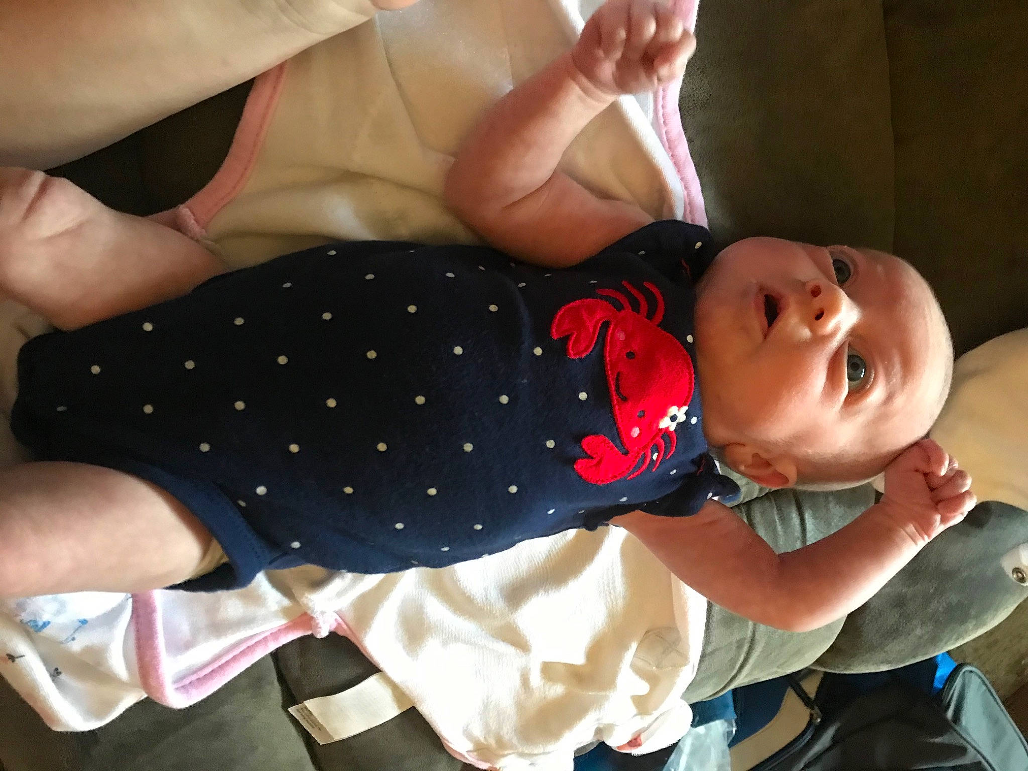 Lillyanna joined the competition — help win amazing prizes! arm, baby, baby_products, cheek, child, design, ear, hand, neck, pattern, person, product, toddler