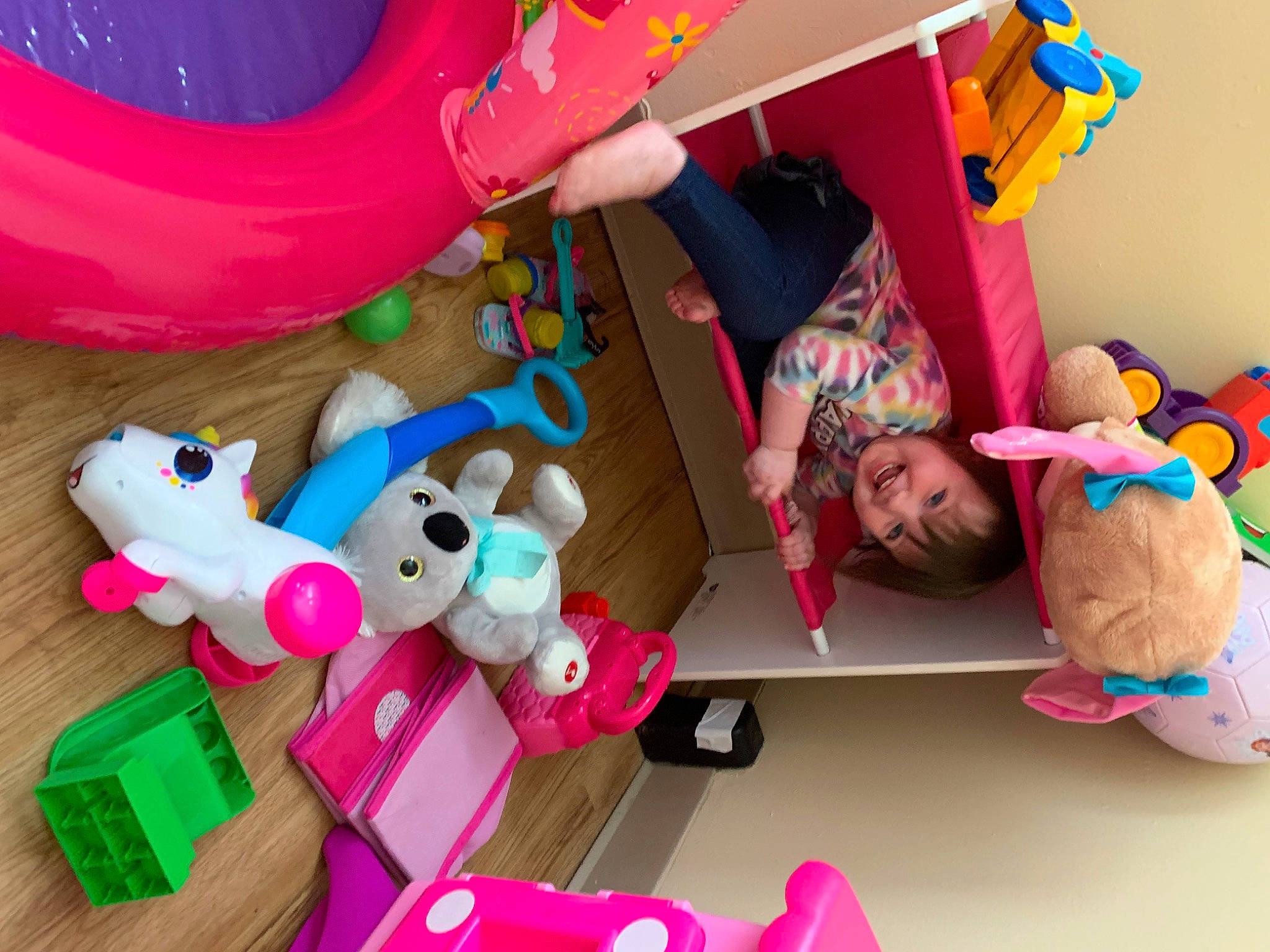 Lillyanna is registered to the contest to win money with this photo: baby, baby_playing_with_toys, baby_products, baby_toys, child, fun, happy, joy, leisure, magenta, person, pink, plastic, play, playground, recreation, room, stuffed_toy, toddler, toy