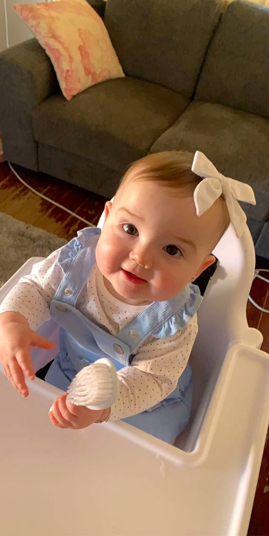 Abrielle joined the competition — help win amazing prizes! arm, baby, cheek, child, ear, person, sitting, skin, toddler