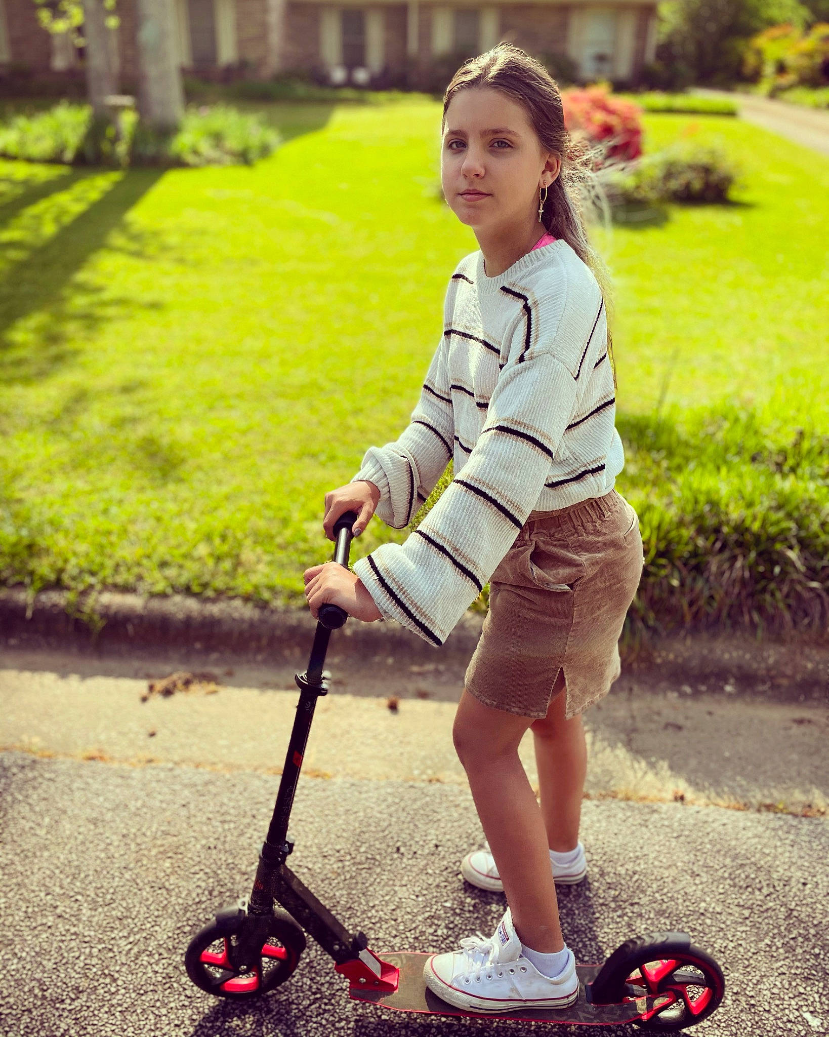 Makiyah joined the competition — help win amazing prizes! automotive_tire, baby_carriage, cool, grass, green, happy, kick_scooter, people_in_nature, person, photograph, plant, riding_toy, rolling, shoe, shorts, sneakers, street_fashion, sunlight, tire, wheel