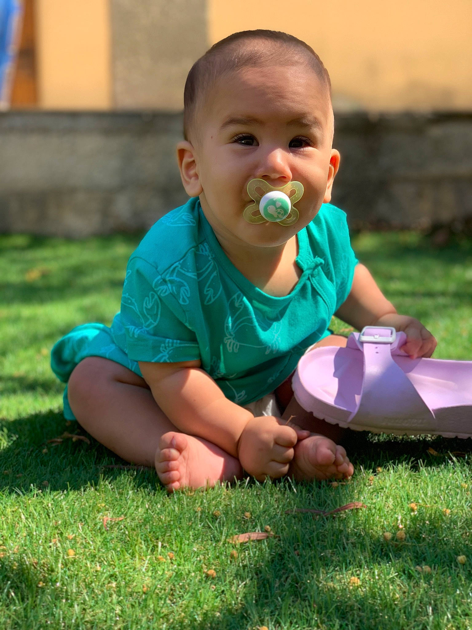 Zayn a rejoint le concours — aidez-le/la à gagner de superbes lots ! baby, baby_toddler_clothing, botany, child, finger, fun, grass, grass_family, grassland, hand, happy, head, lawn, leisure, people_in_nature, person, recreation, sitting, smile, sunlight