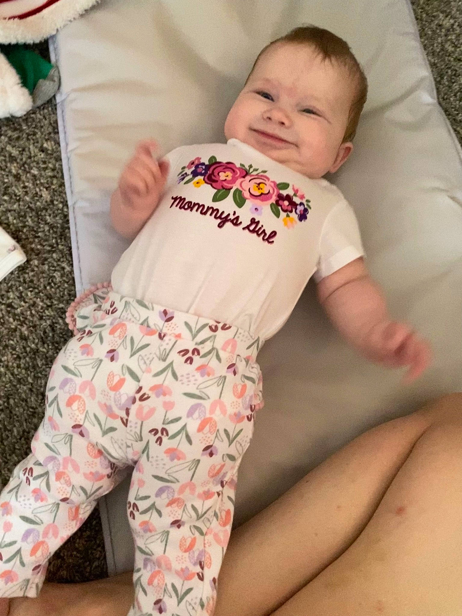 Kamila is registered to the contest to win money with this photo: arm, baby, baby_sleeping, baby_toddler_clothing, child, comfort, elbow, happy, head, joy, linens, pattern, person, product, skin, sleeve, smile, stomach, t_shirt, thigh
