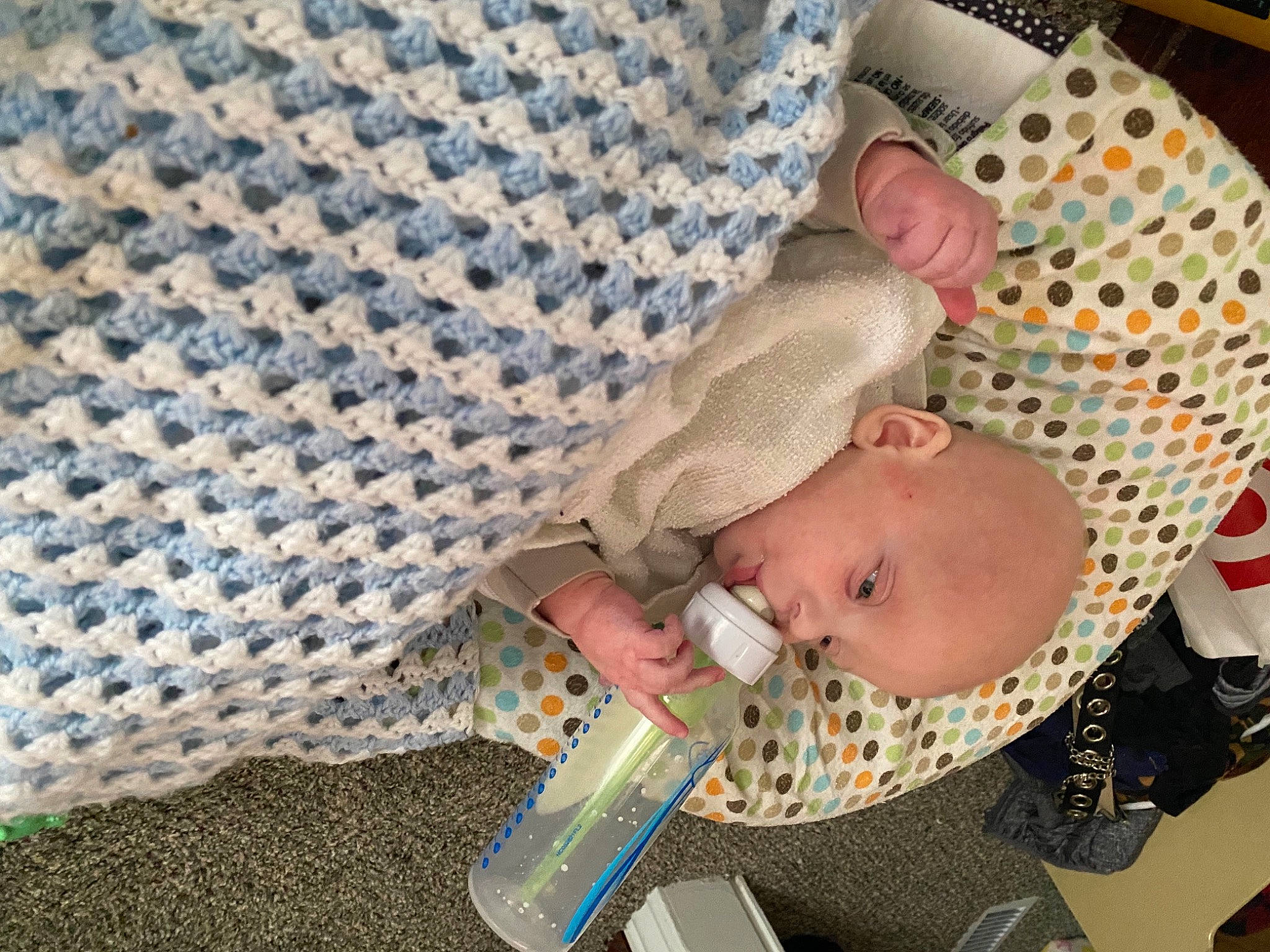 Klayton joined the competition — help win amazing prizes! baby, baby_products, baby_sleeping, baby_toddler_clothing, bedtime, child, comfort, hat, headgear, linens, nap, pattern, person, room, sleep, sleeve, textile, toddler, wool, woolen