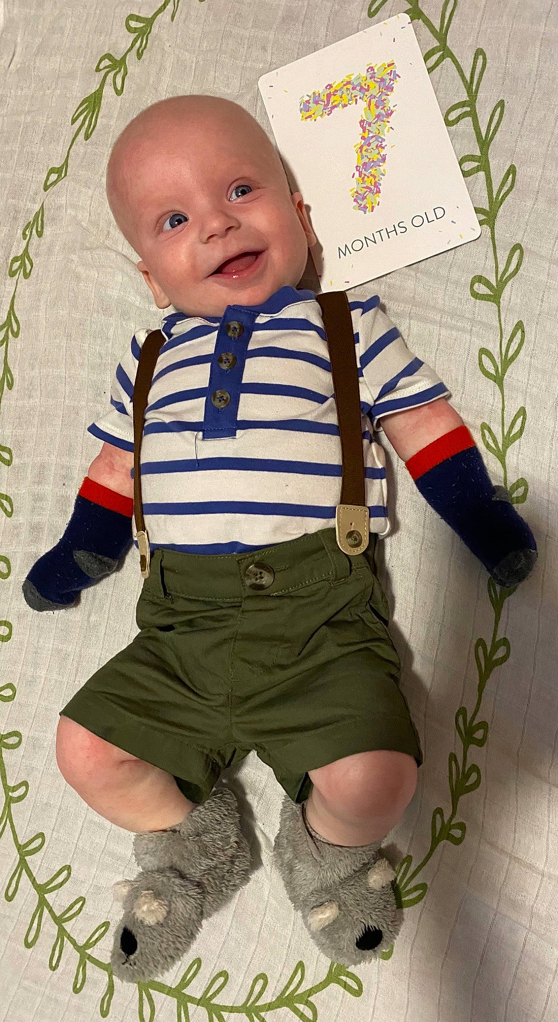 Klayton joined the competition — help win amazing prizes! arm, baby, baby_products, baby_toddler_clothing, child, eye, face, facial_expression, happy, linens, outerwear, pattern, person, plant, shorts, skin, sleeve, smile, t_shirt, textile