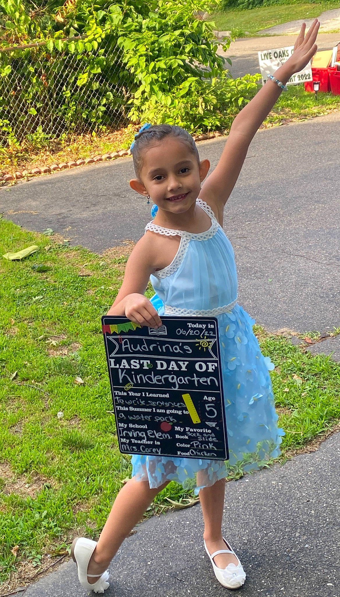 Audrina is registered to the contest to win money with this photo: asphalt, day_dress, dress, electric_blue, fun, grass, grass_family, happy, joy, leisure, light, people_in_nature, person, plant, public_space, recreation, sandal, smile, summer, toddler