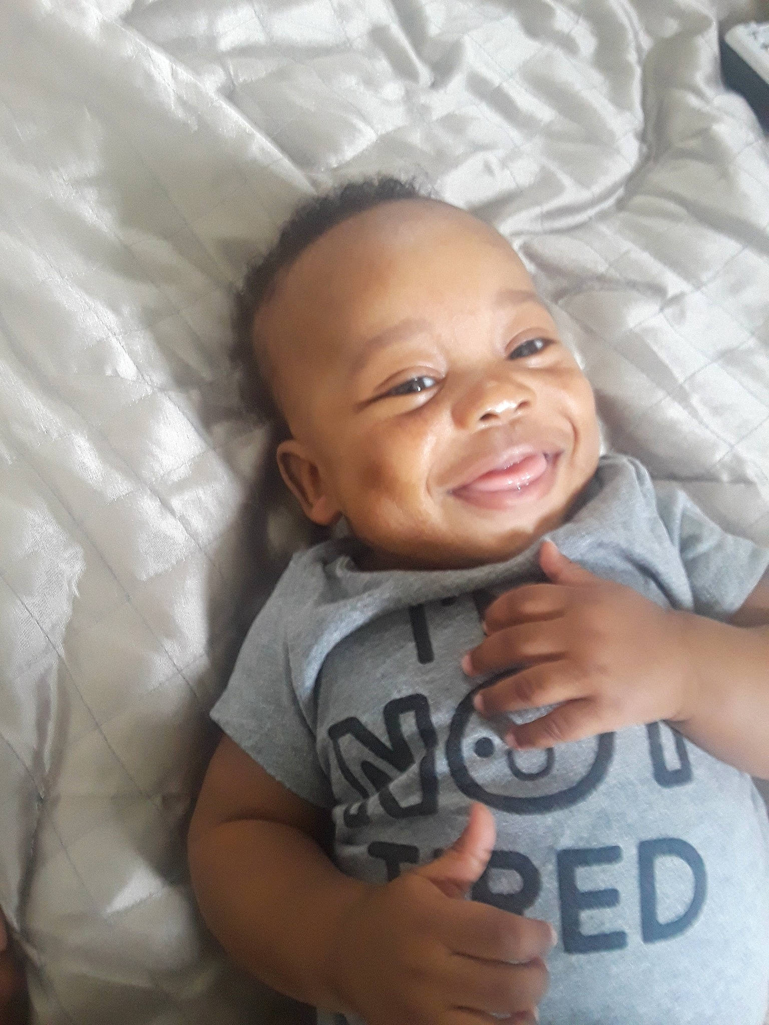 Mehki joined the competition — help win amazing prizes! baby, cheek, child, cool, face, facial_expression, forehead, fun, happy, head, nose, person, skin, smile, t_shirt, toddler