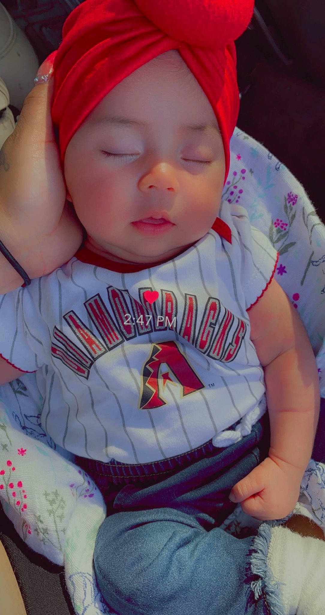 Imanni joined the competition — help win amazing prizes! arm, baby_toddler_clothing, cap, chin, comfort, eye, facial_expression, hairstyle, happy, headwear, jersey, lip, mammal, mouth, muscle, organ, person, pink, product, skin