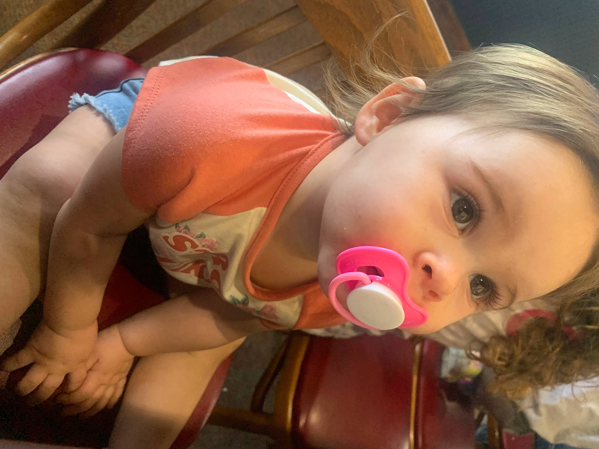 Kaycelynn is registered to the contest to win money with this photo: baby, blond, brown_hair, cheek, chest, child, comfort, doll, ear, eyelash, fun, happy, lip, long_hair, mouth, nose, person, skin, surprise, thigh