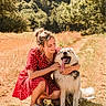 Archie participe au concours pour gagner de l'argent avec cette photo : affection, animal, casual, countryside, dog, dress, field, friendship, grass, happy, nature, outdoor, path, pet, polka_dot, smile, summer, sunlight, trees, woman