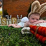 Krew is registered to the contest to win money with this photo: baby, blanket, bunny_ears, carrots, cute, diaper, easter, grass, headwear, holiday, infant, outdoor, plush, portrait, rabbit, spring, toddler, toy, wooden_blocks, yard