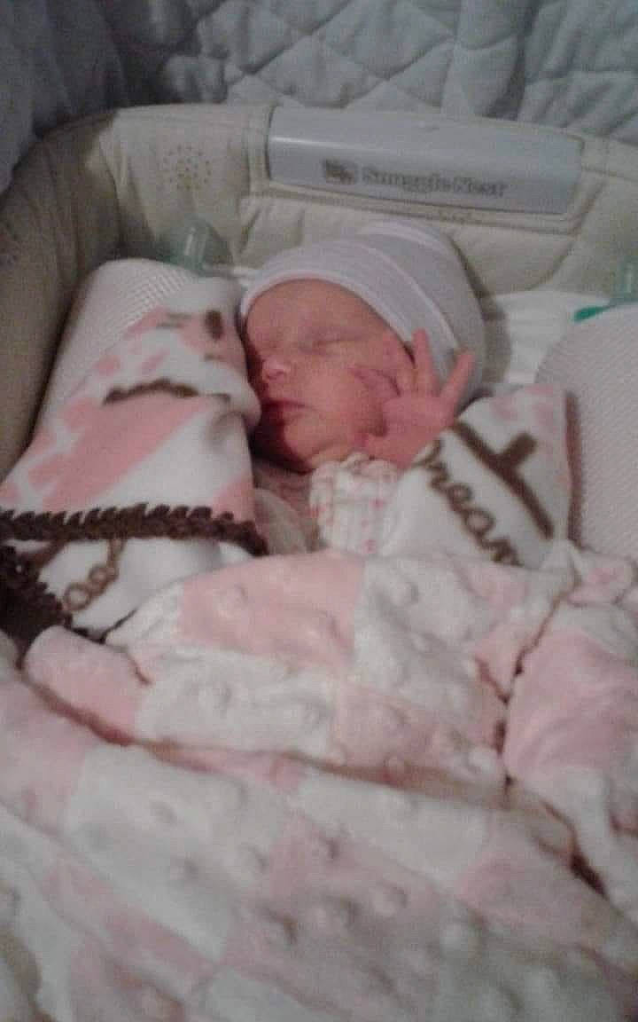 Nevaeh is registered to the contest to win money with this photo: baby, baby_products, baby_sleeping, bedtime, birth, cheek, child, childbirth, furniture, headwear, linens, nap, person, pink, product, sleep, textile, toddler