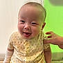 Jayden participe au concours pour gagner de l'argent avec cette photo : baby, child, cute, face, floor, hand, happy, head, indoor, infant, onesie, person, portrait, short_hair, sitting, skin, smiling, support, tongue_out, yellow_clothing