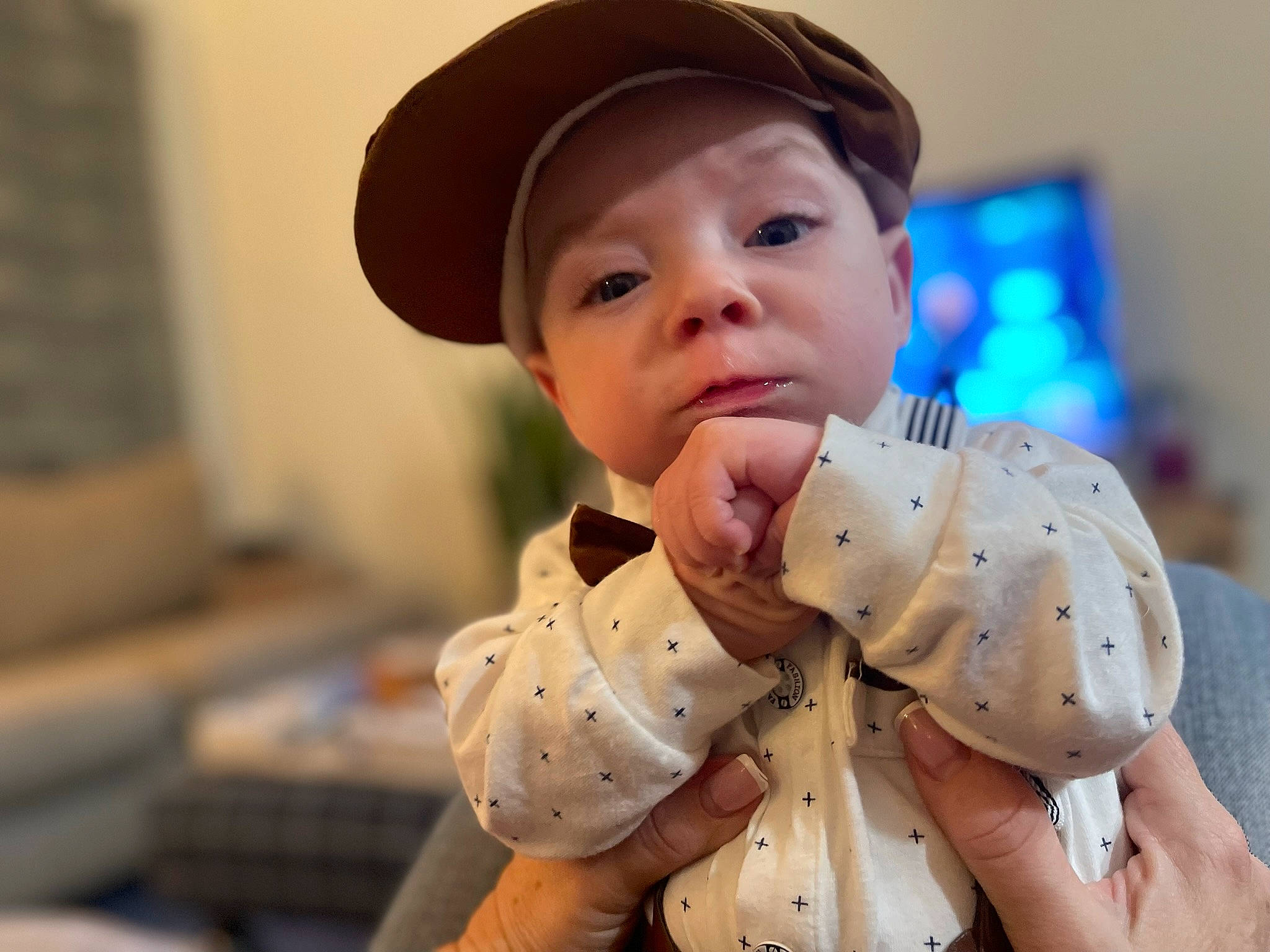 Marcus joined the competition — help win amazing prizes! baby, baby_toddler_clothing, cap, cheek, child, collar, facial_expression, fashion_accessory, fun, gesture, happy, hat, headwear, nail, nose, person, portrait_photography, skin, sleeve, smile