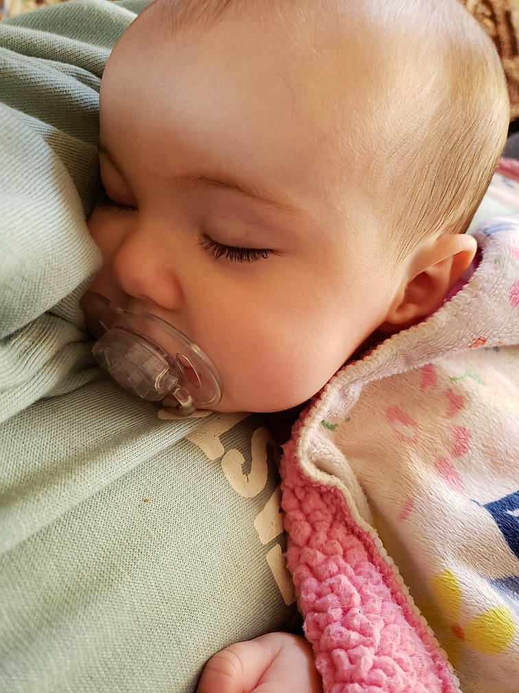 Elizabeth joined the competition — help win amazing prizes! baby, baby_sleeping, baby_toddler_clothing, cheek, child, chin, close_up, comfort, eyebrow, eyelash, finger, iris, linens, lip, mouth, nose, person, pink, skin, sleeve