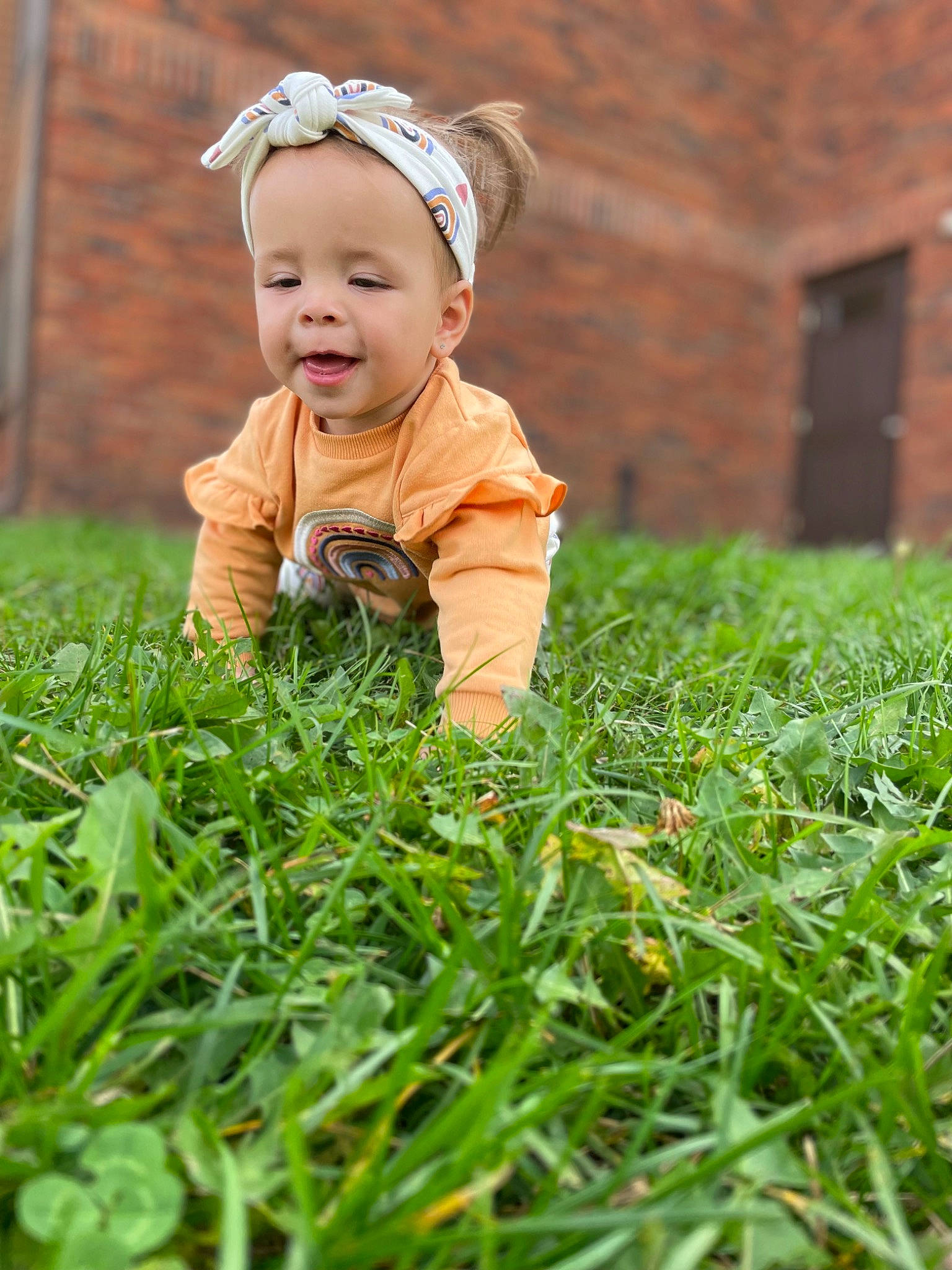 Braelynn joined the competition — help win amazing prizes! baby, baby_toddler_clothing, child, eye, face, flash_photography, fun, grass, grass_family, grassland, groundcover, happy, lawn, leaf, people_in_nature, person, plant, smile, spring, toddler