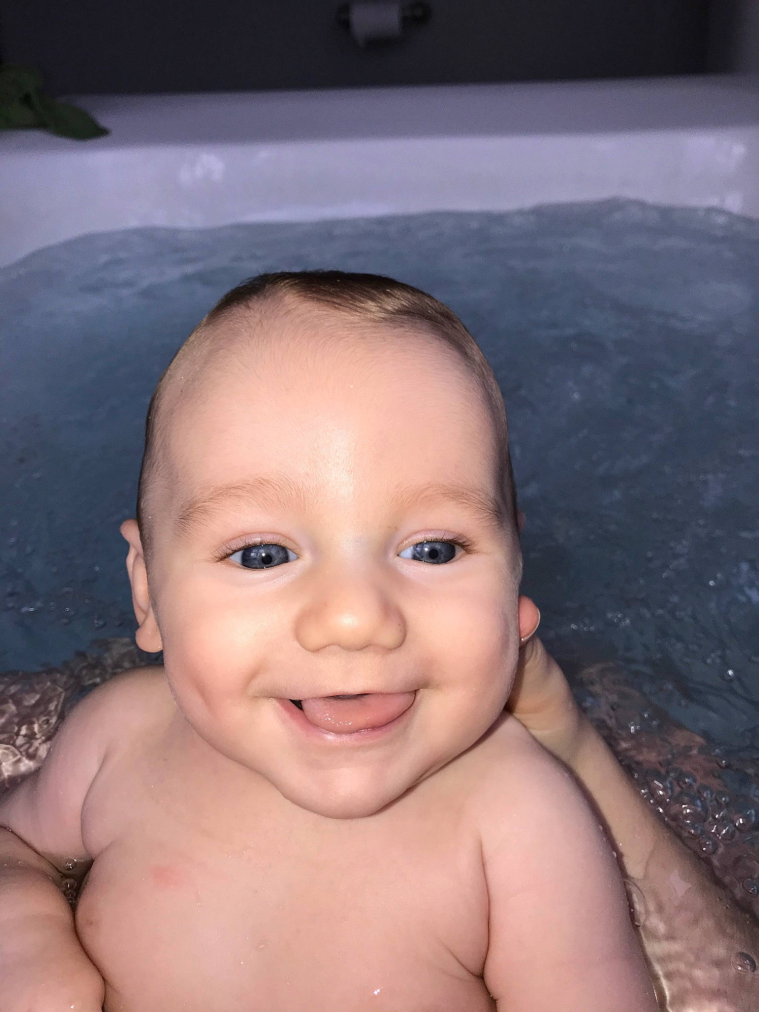 Moses is registered to the contest to win money with this photo: barechested, bathing, cheek, chest, child, chin, ear, eye, eyebrow, face, facial_expression, forehead, iris, joint, joy, lip, muscle, neck, nose, organ