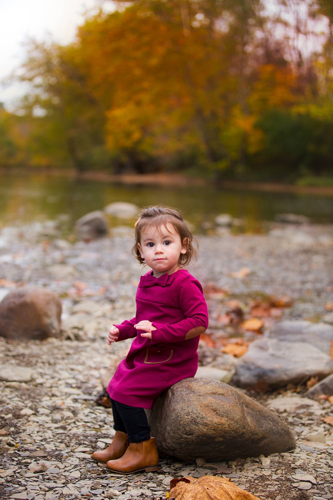 Hazel joined the competition — help win amazing prizes! autumn, baby_toddler_clothing, bank, beauty, child, creek, deciduous, fawn, fluvial_landforms_of_streams, foot, human, leaf, pebble, people_in_nature, person, portrait_photography, reflection, river, stream, stream_bed