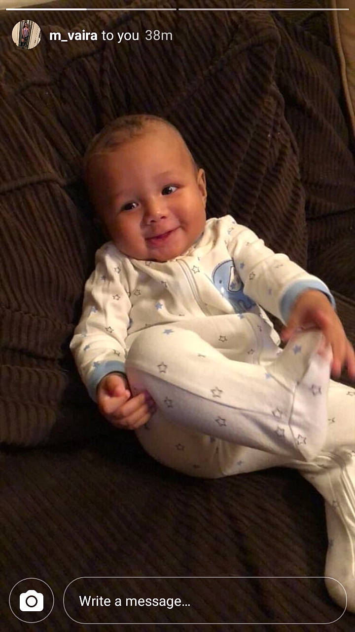 Imani joined the competition — help win amazing prizes! arm, baby, cheek, child, leg, person, sitting, skin, smile, toddler