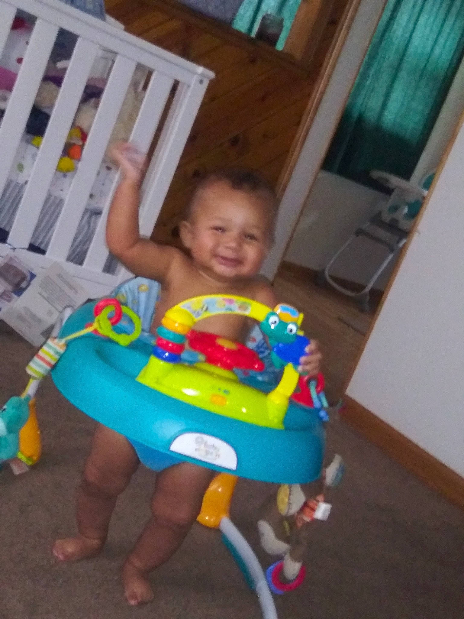 Imani joined the competition — help win amazing prizes! baby_products, chair, child, joy, person, play, product, sitting, toddler