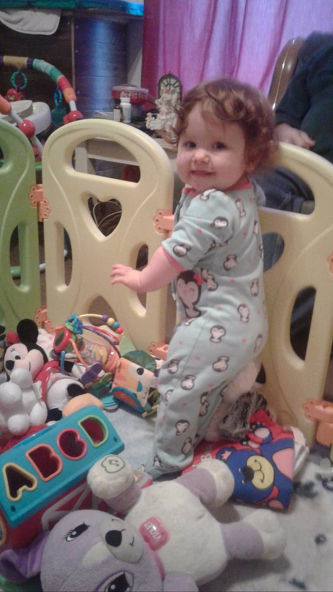 Maelynn is registered to the contest to win money with this photo: child, dalmatian, fun, infant, mammal, person, pink, play, product, textile, toddler, toy