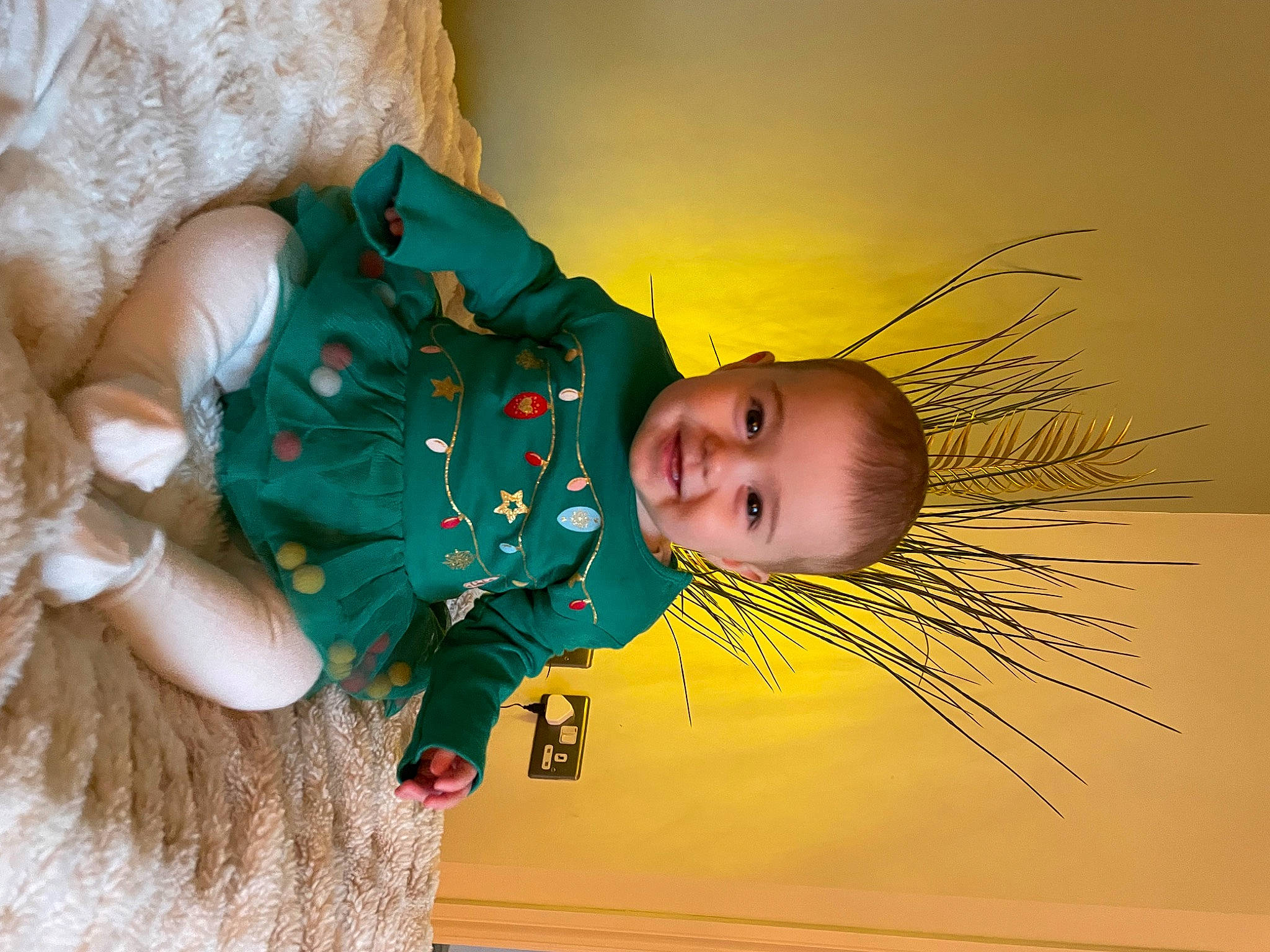 Aubrey joined the competition — help win amazing prizes! baby, baby_toddler_clothing, child, comfort, eye, fun, fur, grass, happy, joy, leaf, linens, person, room, skin, smile, toddler, wood