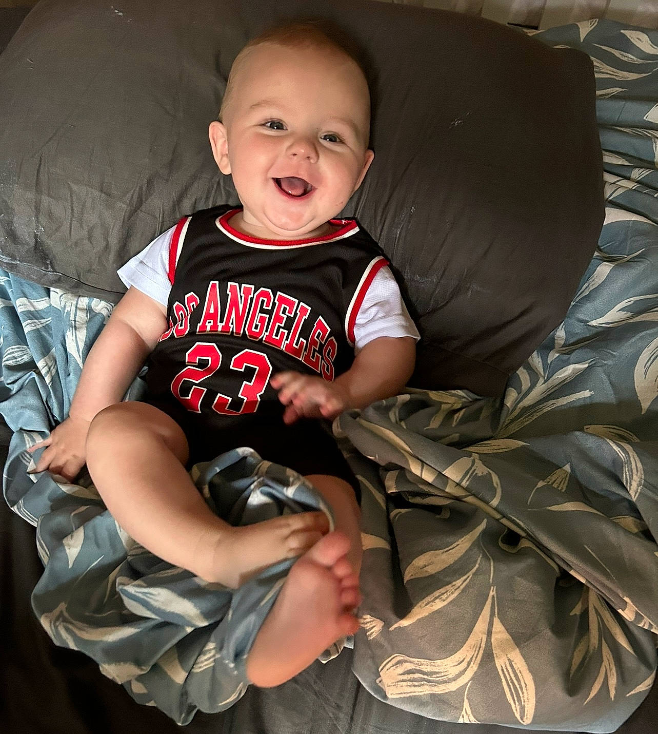 Kyson joined the competition — help win amazing prizes! baby, baby_toddler_clothing, comfort, cool, elbow, flash_photography, hairstyle, happy, human_leg, joy, lap, leg, organ, pattern, person, sitting, sleeve, smile, style, t_shirt