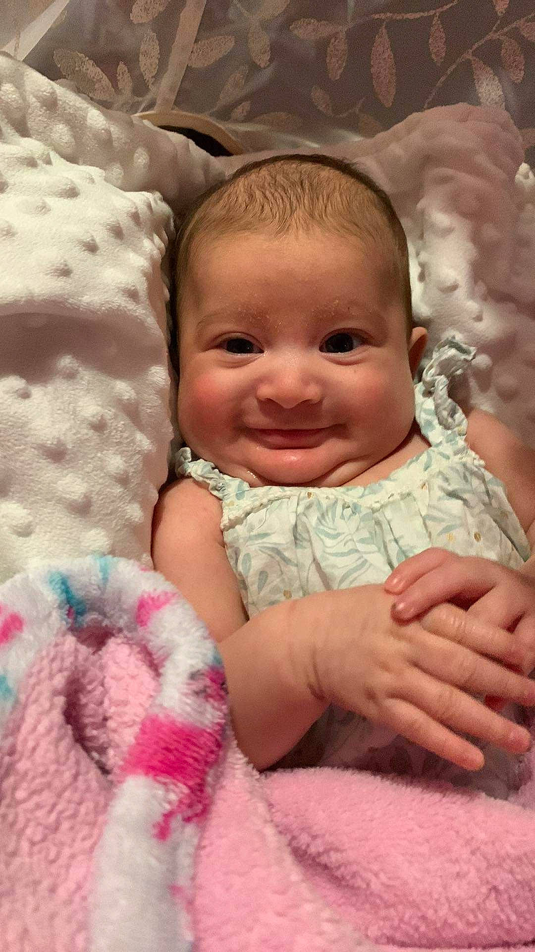 Catalina joined the competition — help win amazing prizes! baby, baby_toddler_clothing, cheek, comfort, eye, eyebrow, face, finger, gesture, happy, head, human, iris, mammal, nose, person, pink, product, skin, smile