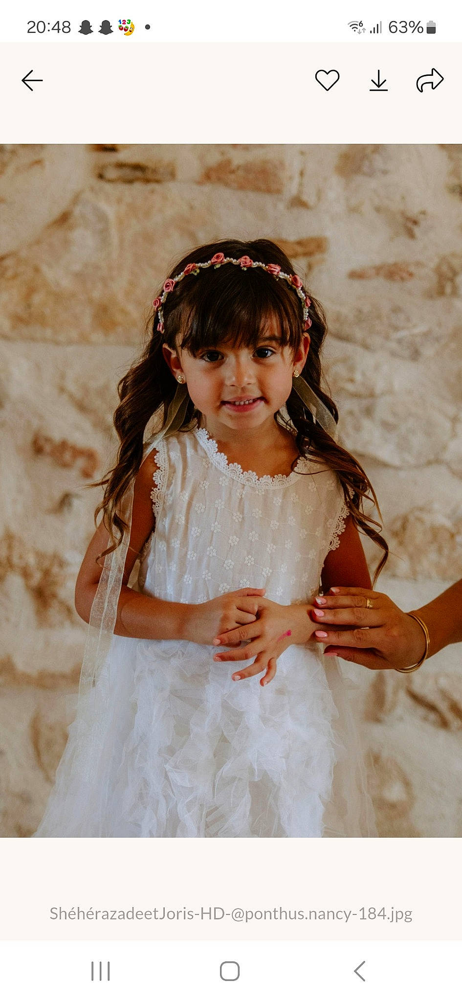 Ambre participe au concours pour gagner de l'argent avec cette photo : bridal_accessory, bridal_clothing, bridal_party_dress, clothing, dress, embellishment, eyelash, flash_photography, gesture, gown, happy, iris, joy, neck, person, pink, shoulder, skin, sleeve, smile