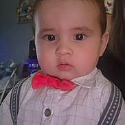 Sebastian joined the competition — help win amazing prizes! accessories, baby, bowtie, clothing, costume, dress, face, formalwear, head, jewelry, necklace, person, photography, portrait, selfie, shirt, strap, suit, suspenders, tie