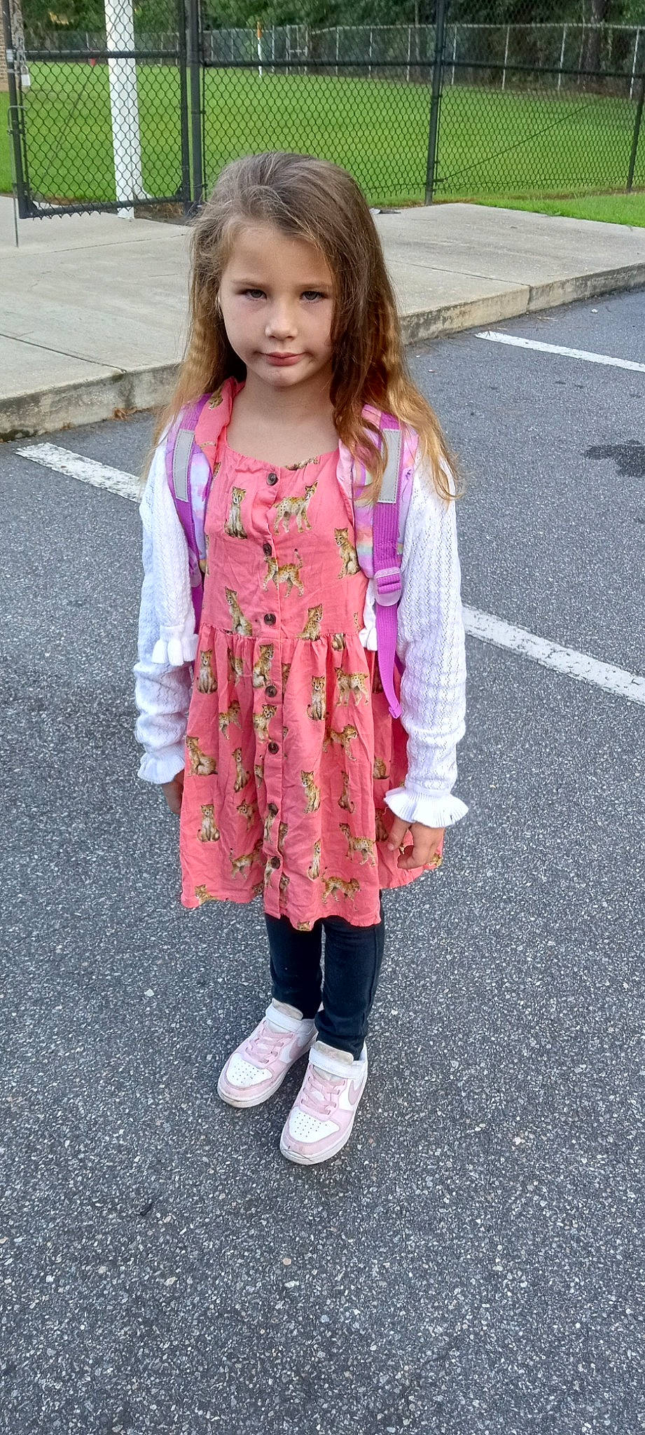 Arabella joined the competition — help win amazing prizes! asphalt, baby_toddler_clothing, child, clothing, day_dress, dress, embellishment, fashion_accessory, fashion_design, fun, human_leg, magenta, one_piece_garment, pattern, person, pink, road, road_surface, sleeve, toddler