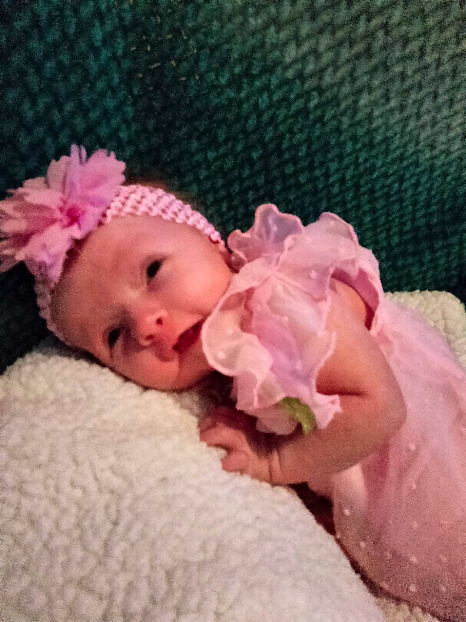 Aizlynn joined the competition — help win amazing prizes! baby, baby_sleeping, baby_toddler_clothing, cap, comfort, hair_accessory, headband, headgear, headpiece, iris, knit_cap, linens, lip, peach, person, petal, pink, textile, toddler, toy