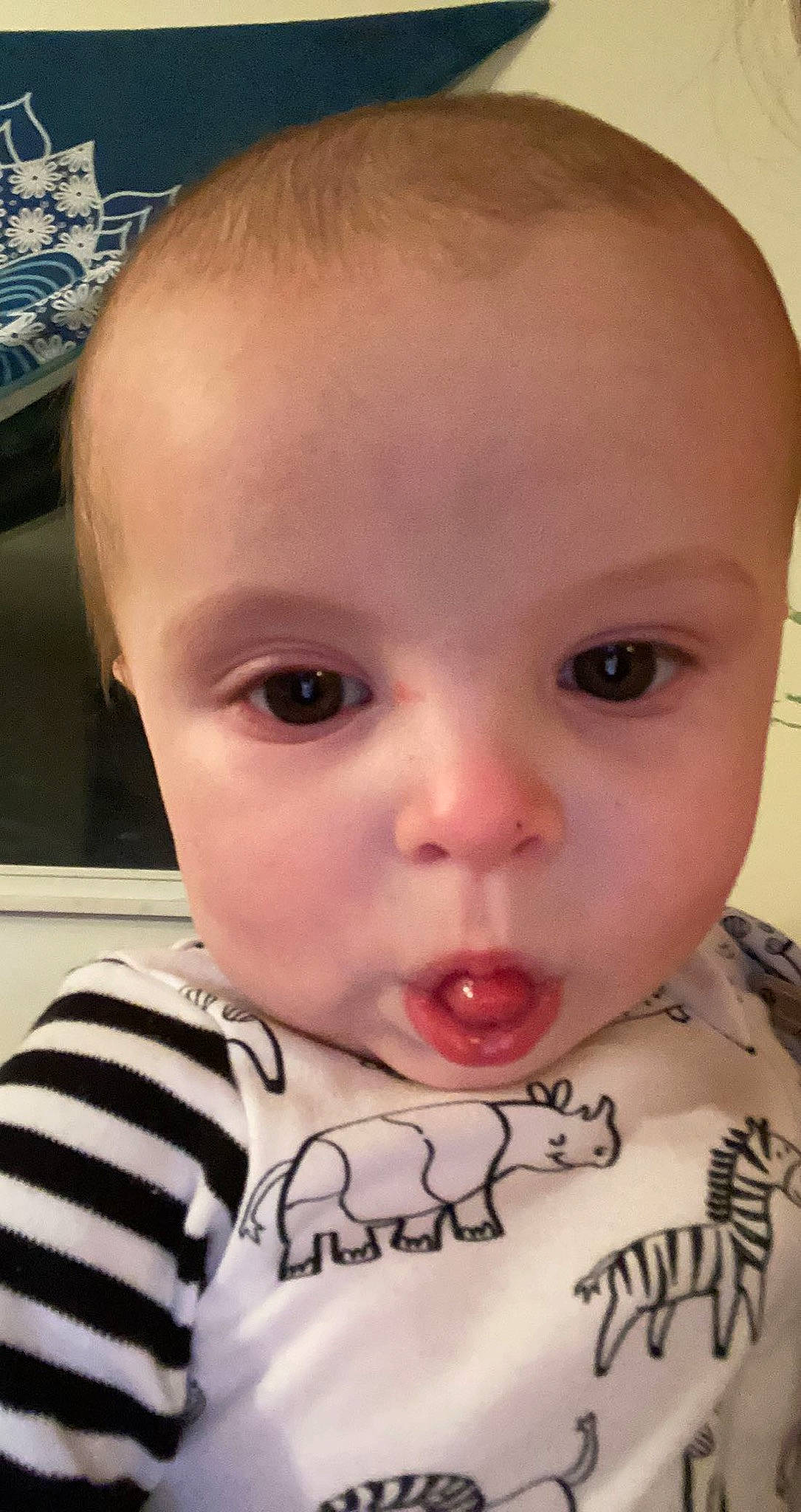 Braylyn is registered to the contest to win money with this photo: baby, baby_toddler_clothing, blue, cheek, child, chin, ear, eyebrow, eyelash, forehead, hairstyle, iris, jaw, lip, mouth, neck, nose, person, skin, sleeve