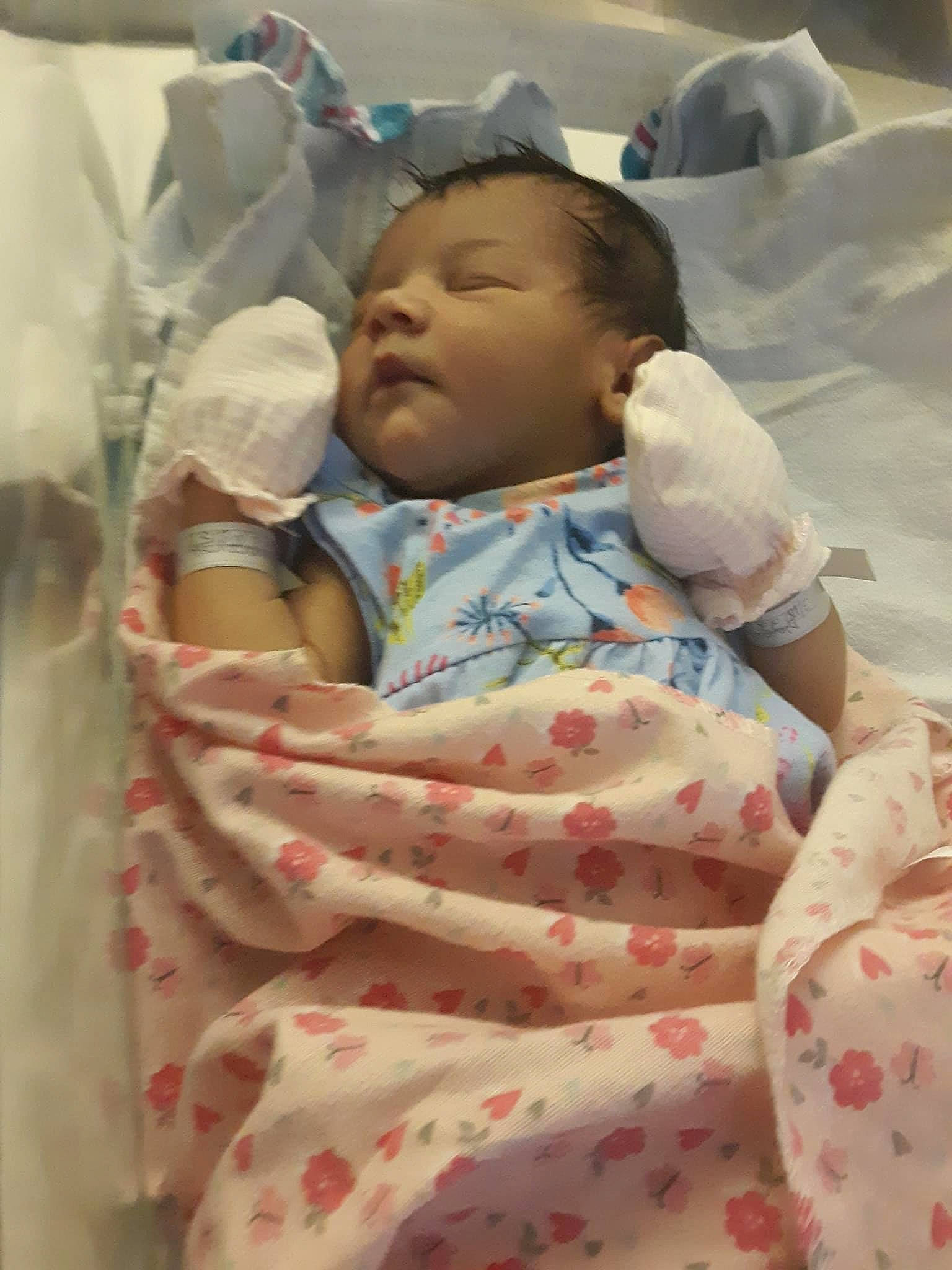 Mariana joined the competition — help win amazing prizes! baby, baby_products, baby_safety, baby_sleeping, baby_toddler_clothing, bedding, bedtime, cheek, child, comfort, happy, hospital, linens, mammal, pattern, peach, person, room, skin, toddler