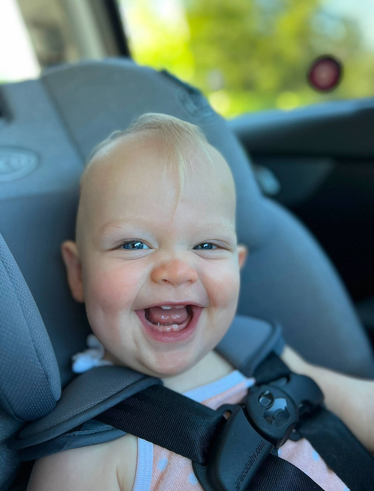 Emerlynn joined the competition — help win amazing prizes! auto_part, automotive_design, baby, baby_carriage, baby_products, car_seat, car_seat_cover, child, comfort, happy, head_restraint, joy, motor_vehicle, person, plant, seat_belt, skin, smile, steering_part, steering_wheel