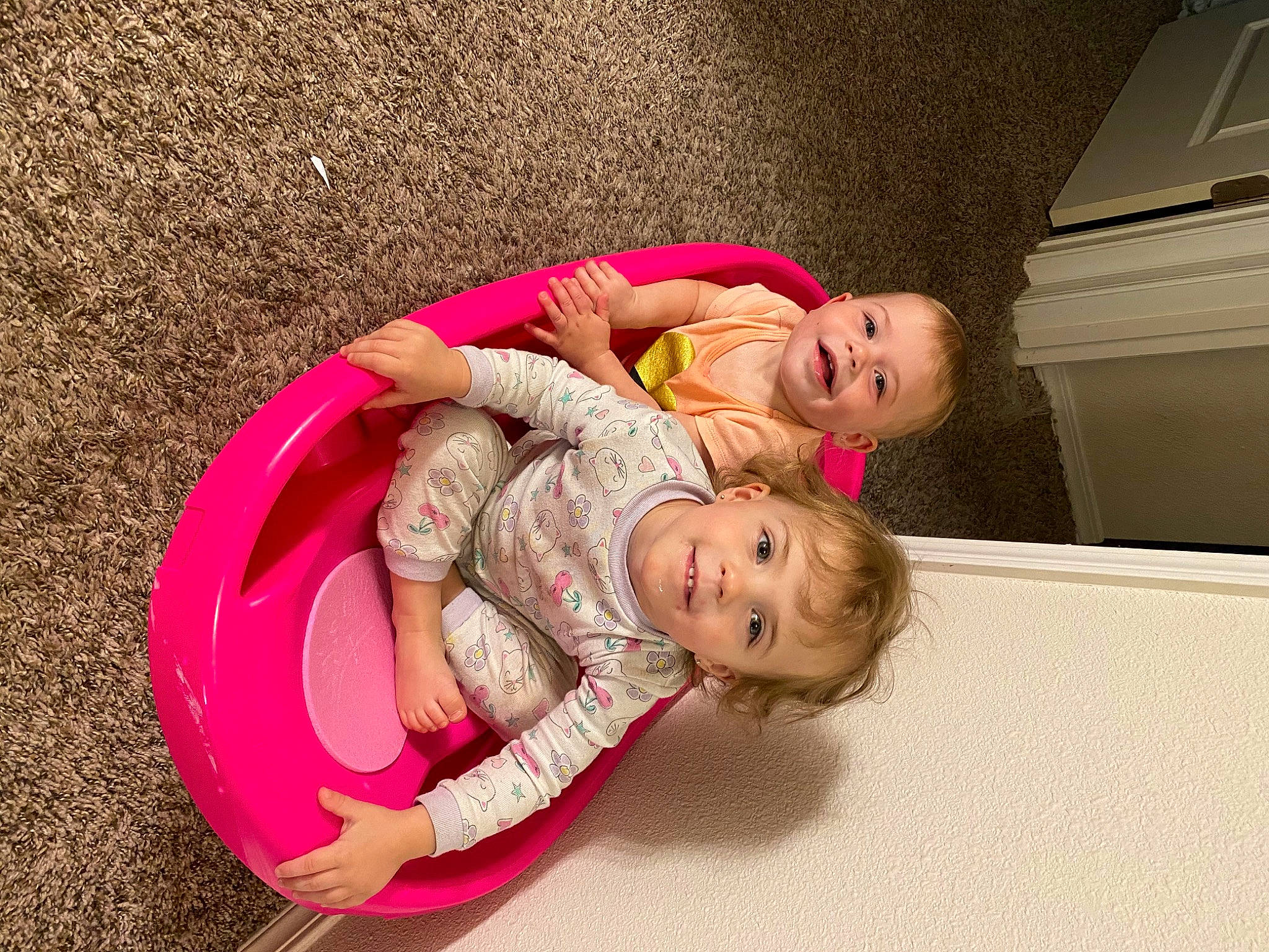 Elayna joined the competition — help win amazing prizes! baby, child, fun, happy, joy, person, pink, play, toddler