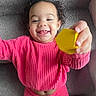 Aylarae is registered to the contest to win money with this photo: baby, babylaughing, biting, clothing, dimples, face, hair, happy, head, knitwear, laughing, person, photography, portrait, selfie, sleeve, smile, sweater