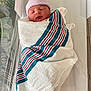 baby, blanket, face, head, newborn, person, quilt, sleeping, towel
