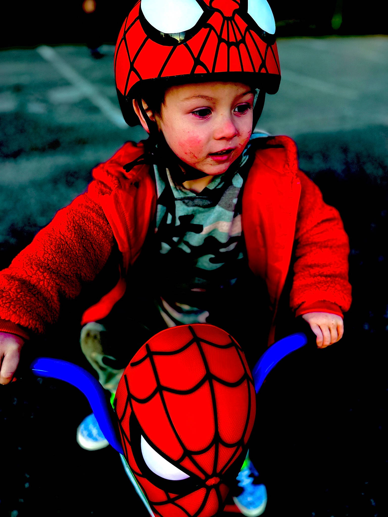 Jayce joined the competition — help win amazing prizes! ball, black, eye, football, fun, head, headgear, headwear, helmet, human_body, light, lighting, orange, organ, people, person, personal_protective_equipment, photograph, red, sports_equipment