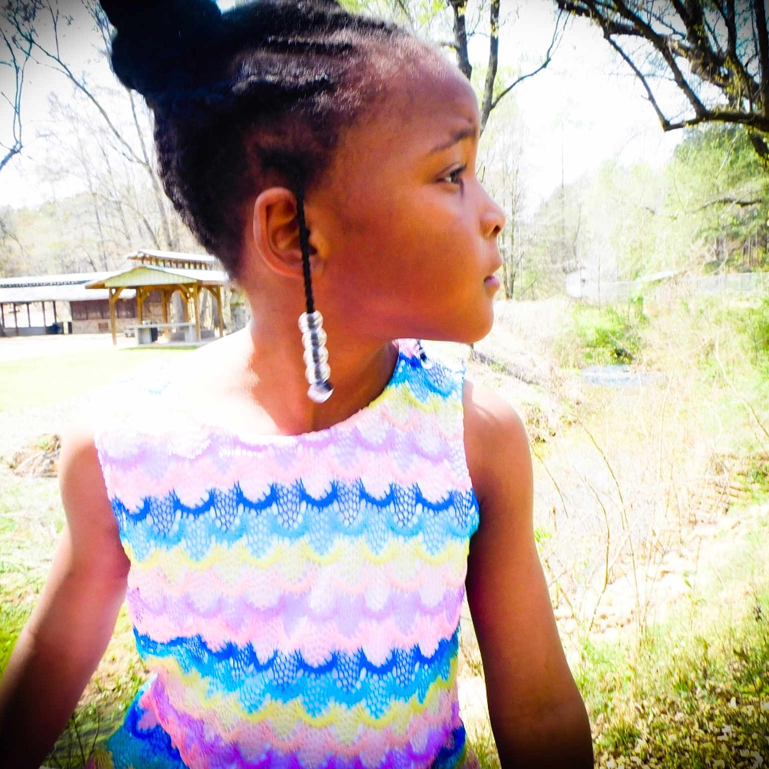 Yuliana joined the competition — help win amazing prizes! beauty, child, cool, dress, ear, fashion_accessory, grass, happy, neck, person, smile, summer, sunlight, top, tree