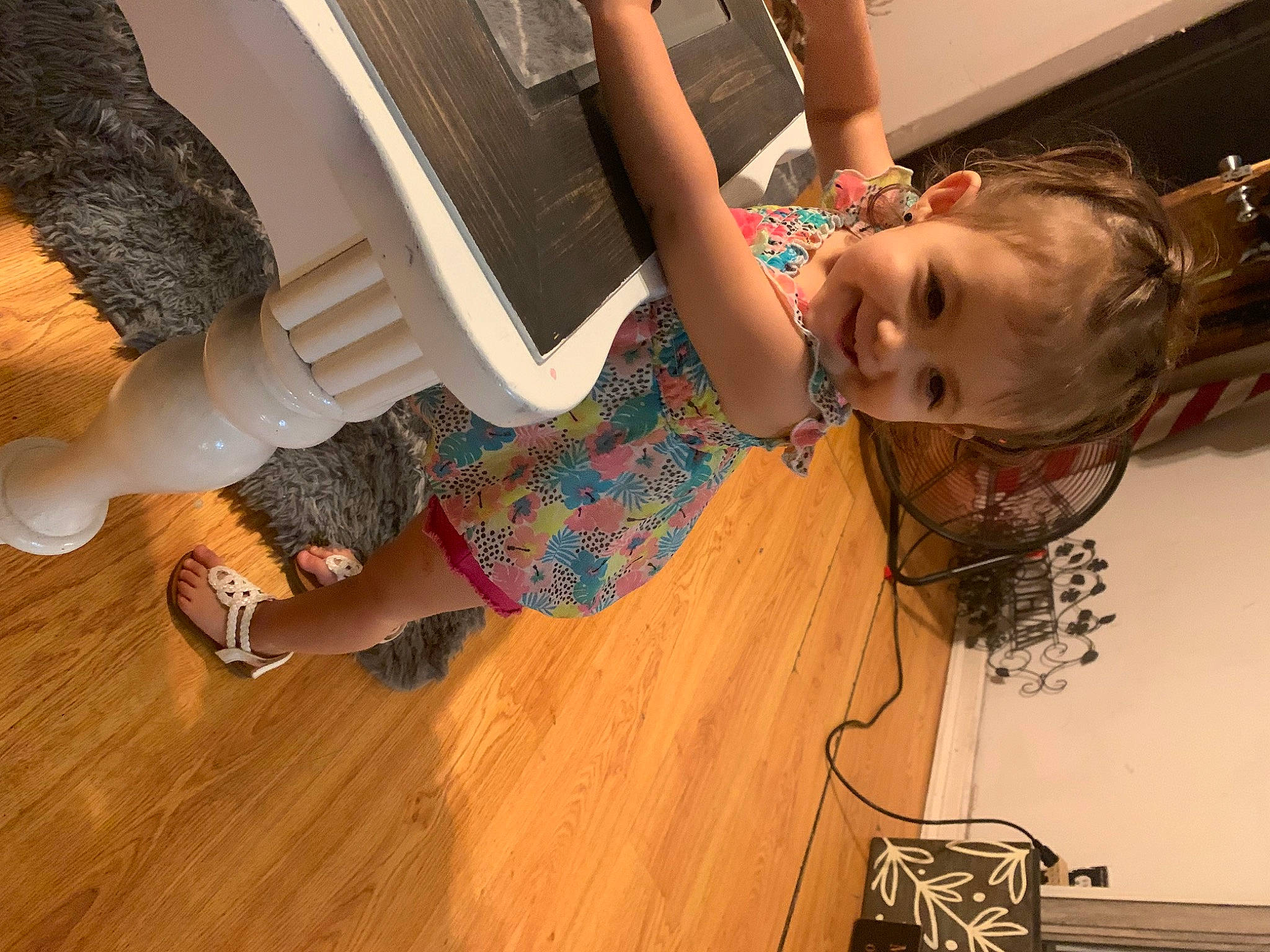 Avri joined the competition — help win amazing prizes! child, elbow, floor, flooring, foot, fun, happy, hardwood, human_leg, joy, knee, laminate_flooring, leisure, long_hair, person, smile, thigh, toddler, varnish, wood