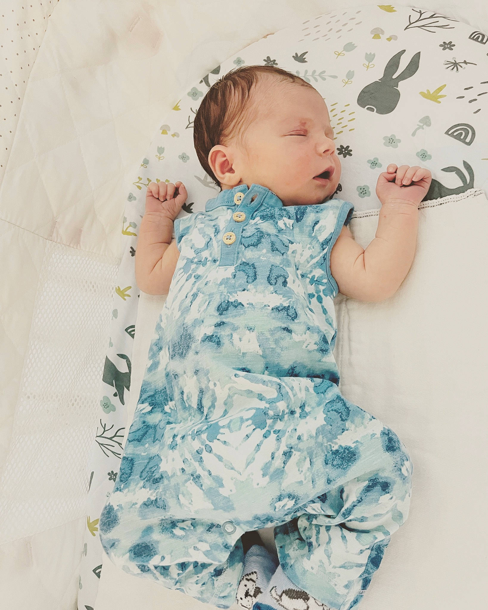 Caleb is registered to the contest to win money with this photo: aqua, baby, baby_products, baby_toddler_clothing, child, collar, comfort, day_dress, design, happy, linens, pattern, person, pink, product, sitting, sleeve, t_shirt, textile, toddler