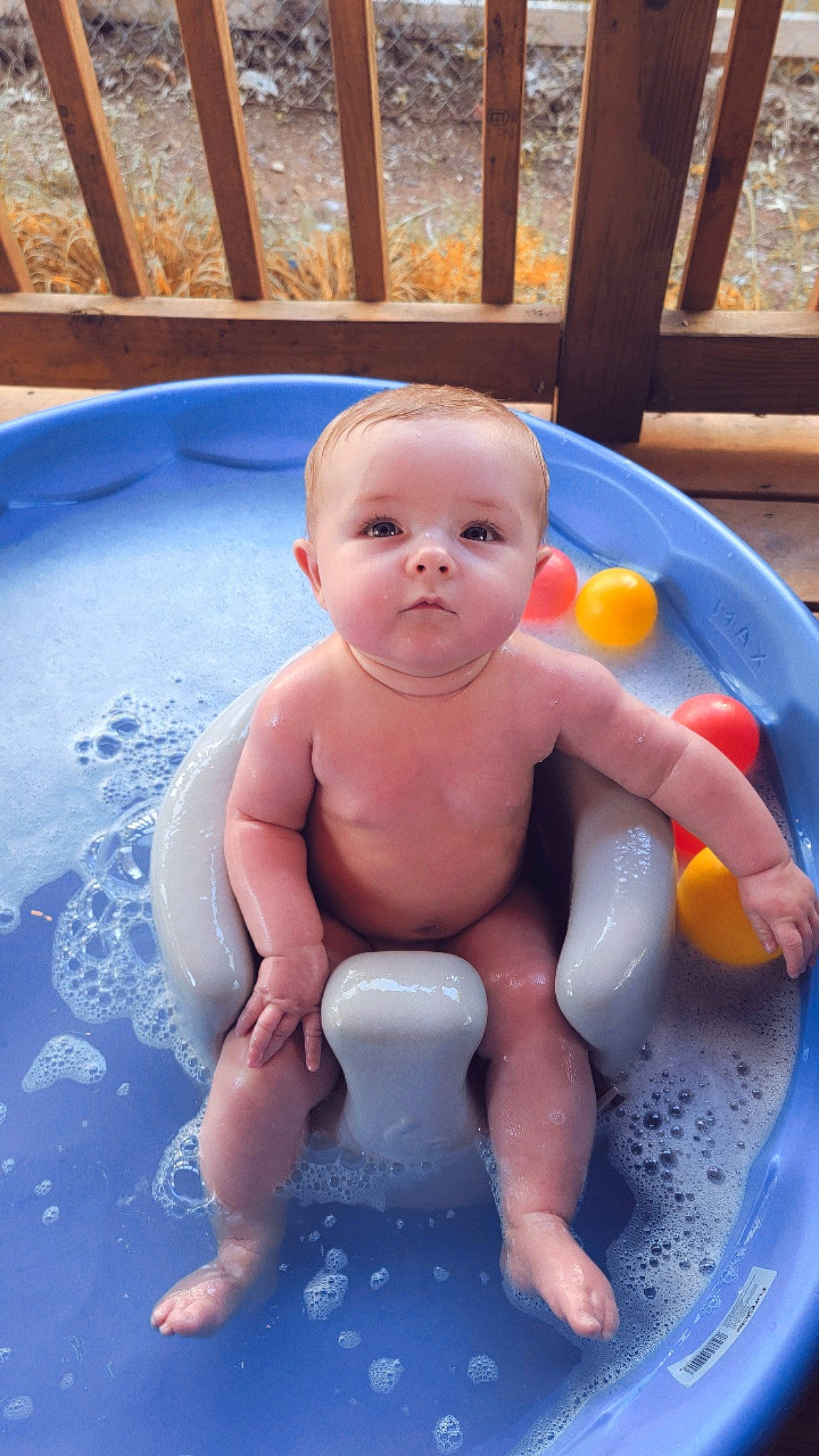 Magnolia joined the competition — help win amazing prizes! baby, baby_bathing, baby_products, bathing, bathtub, chest, child, eye, fence, fluid, fun, head, human_body, leisure, liquid, person, plastic, sitting, stomach, toddler