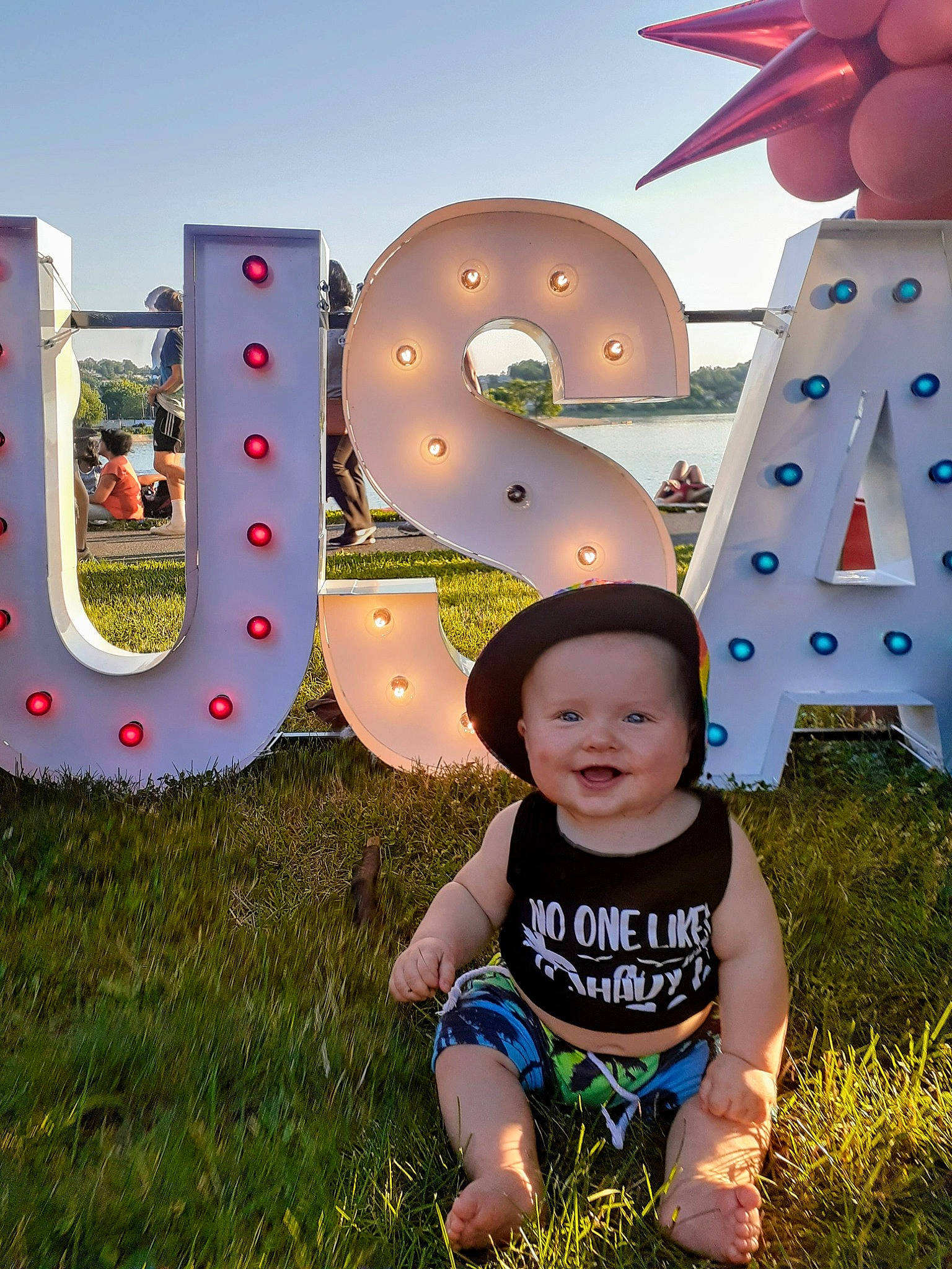 Koby joined the competition — help win amazing prizes! art, baby, baby_toddler_clothing, beauty, cloud, fun, grass, green, happy, headwear, joy, leisure, light, organ, people_in_nature, person, photograph, pink, sky, smile